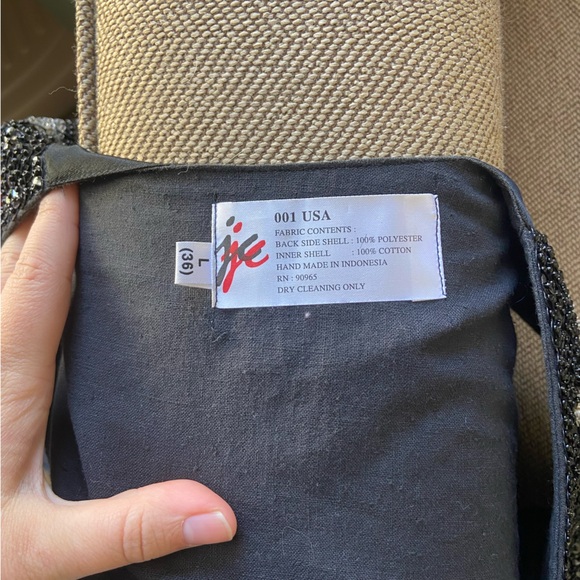 Vintage JC 001 USA Sequin Black and Silver Star Vest Size L - Picture 6 of 6